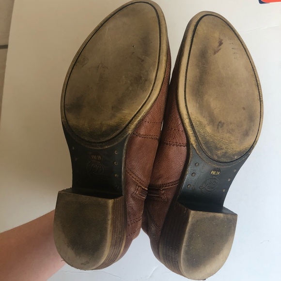 Lucky brand brown leather booties ankle boots - Picture 5 of 8